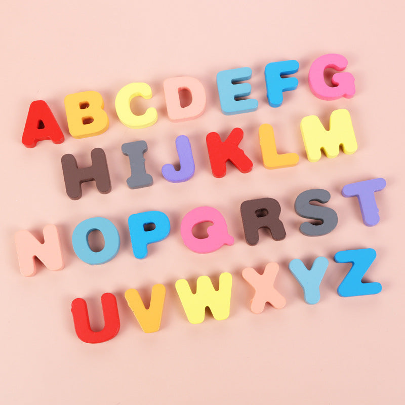 Colorful wooden alphabet letters A to Z